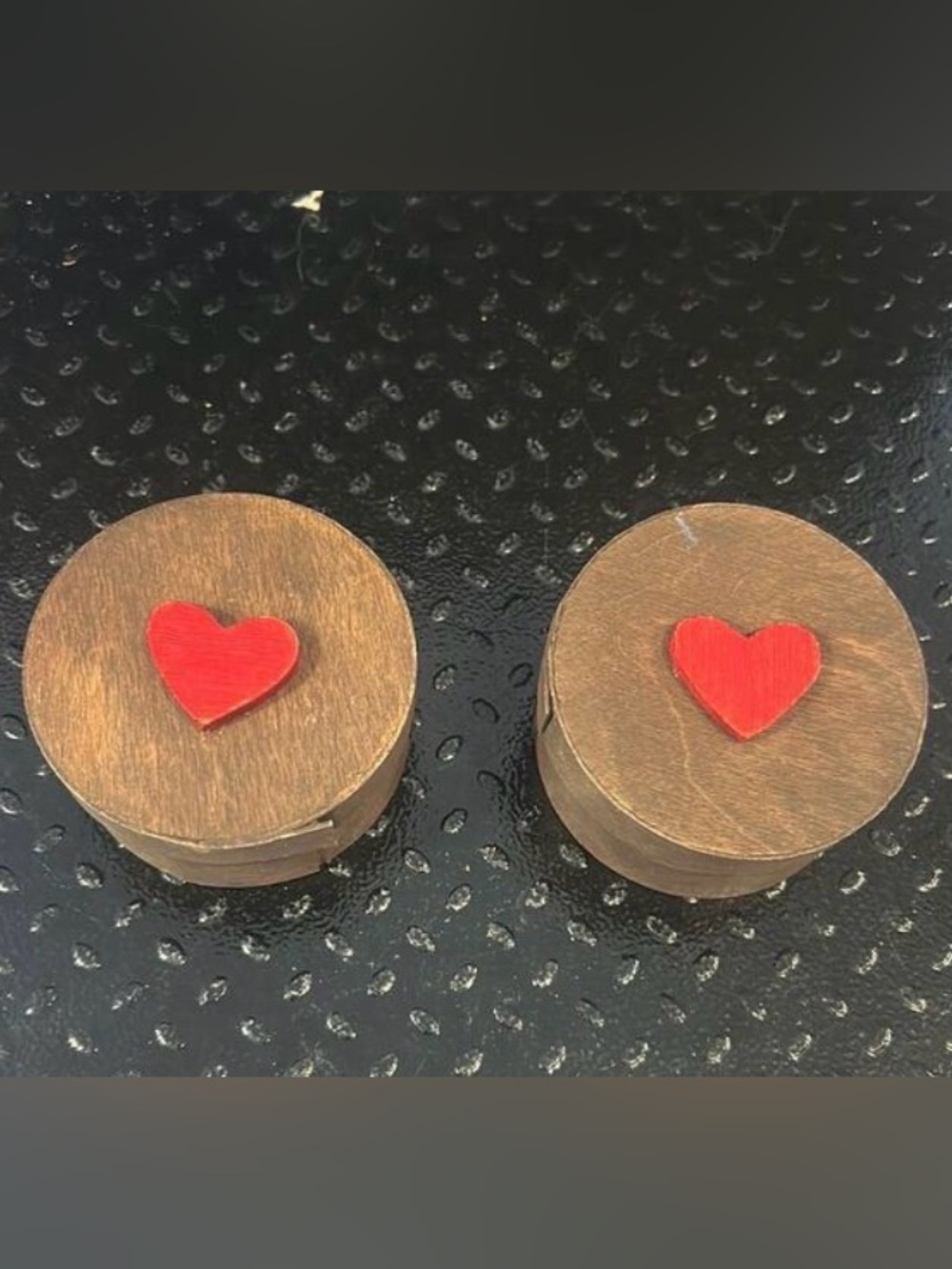 1309. Wooden Heart Trinket Box - set of 2